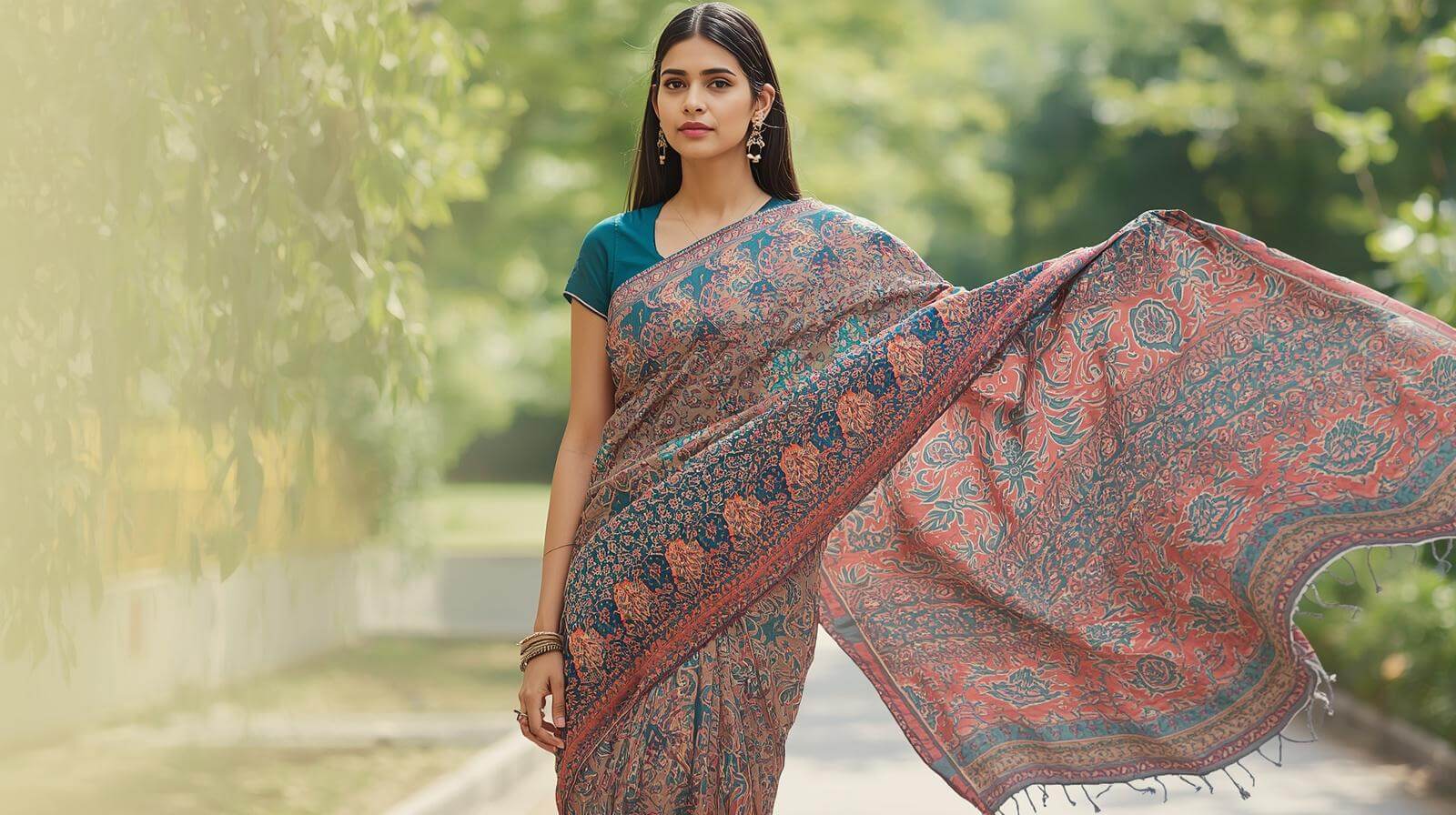 5 Ways to Style Your Cotton Block Print Saree for a Casual Day Out