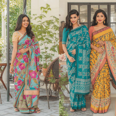 5 Ways to Style Your Hand Block Cotton Saree for Work, Weekend & Weddings