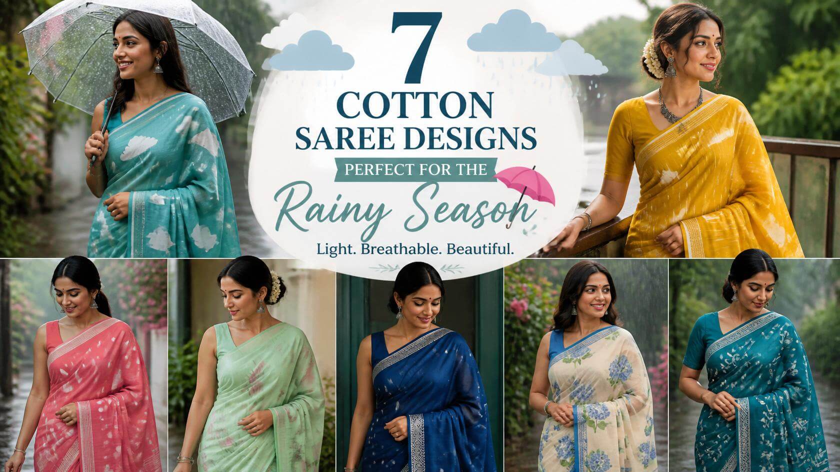 7 Cotton Saree Designs Perfect for the Rainy Season